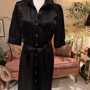 Yoana Barashi Size 12 Black Straight Shirtwaist Dress